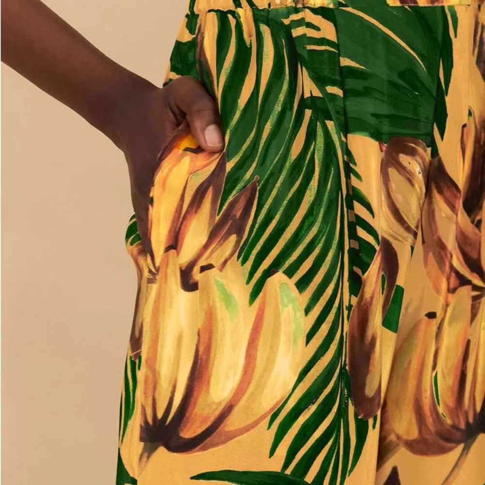 FARM Rio Tropical Print Pants - Green and Yellow Bananart